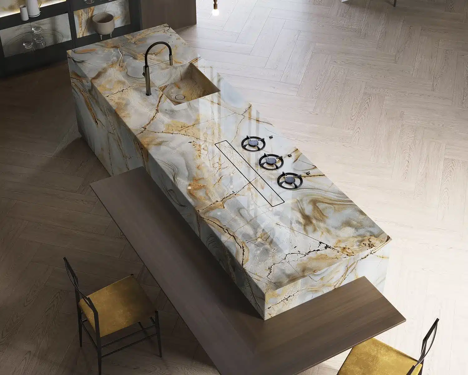 Solid Surface Kitchen Worktop in Quartzite by Xtone
